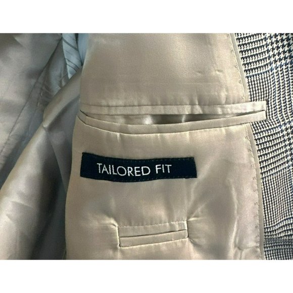 JOS A BANKS Men’s 2 Button Silk Wool Houndstooth Gray Suit Jacket Blazer SZ 46R - Picture 7 of 8